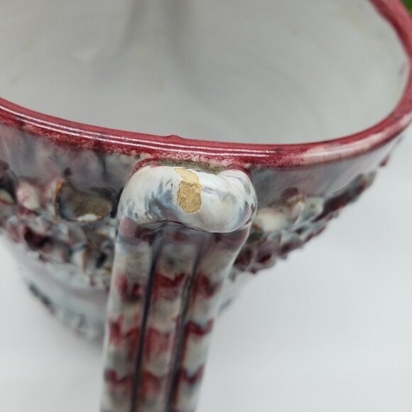 Italian Vintage 1960s Purple Grey Drip Brutalist Pottery Jug or Pitcher - Picture 6 of 9